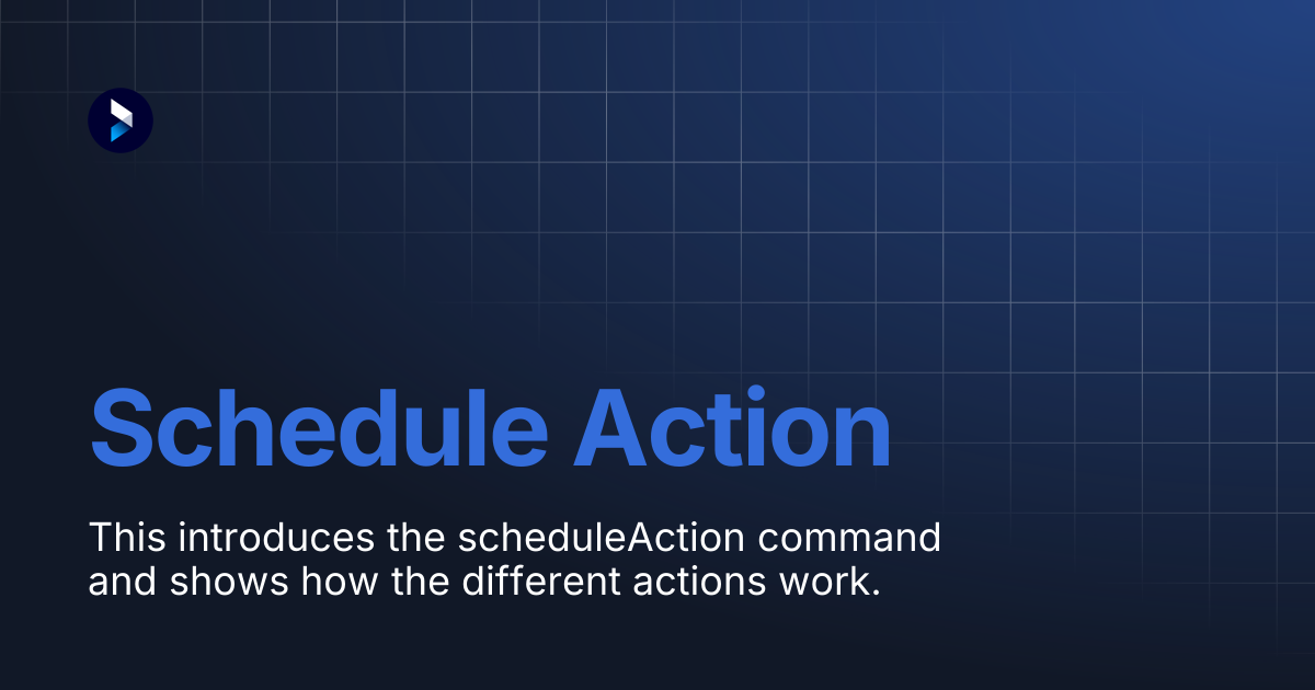 Schedule Action | NewBlue Developer Site